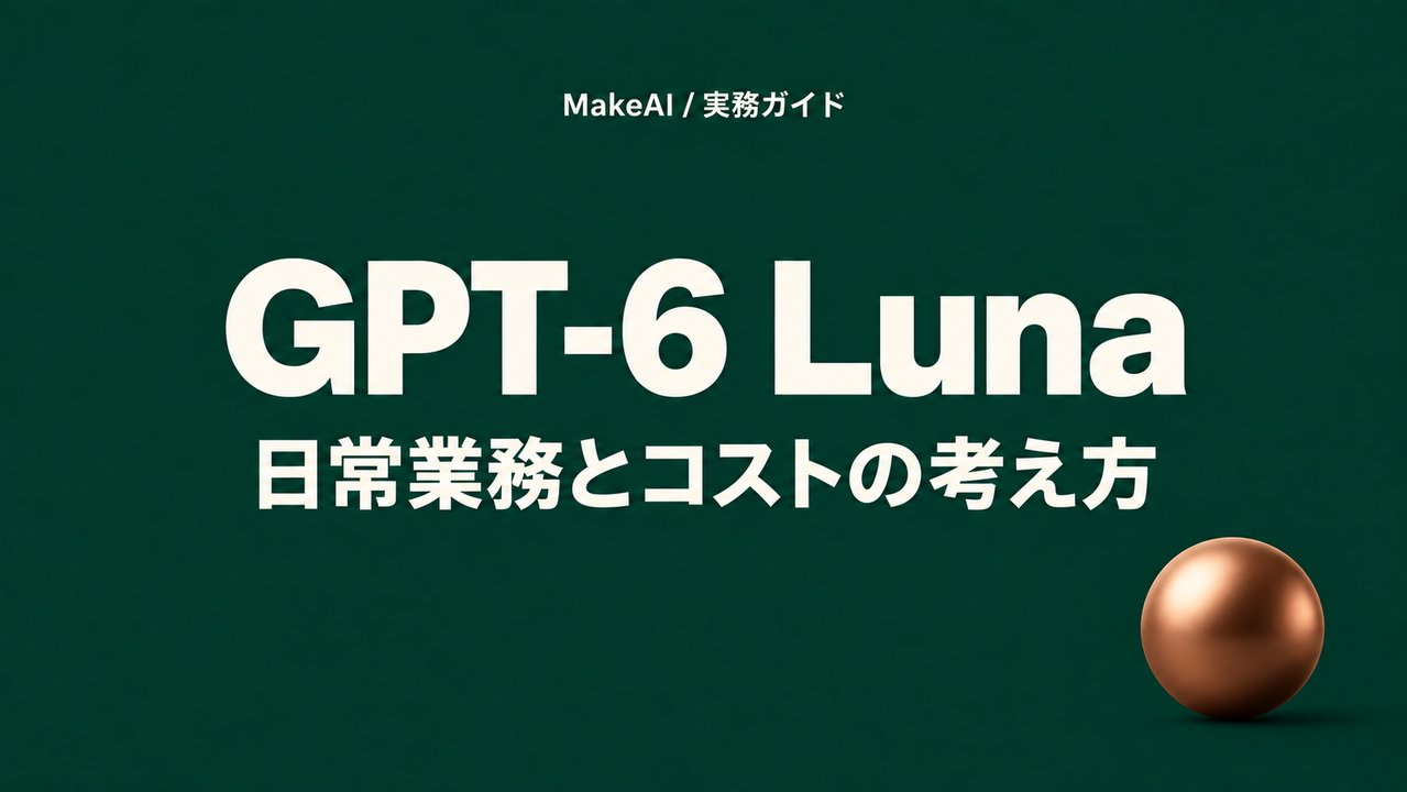 GPT-6 Luna、日常業務とコストの考え方