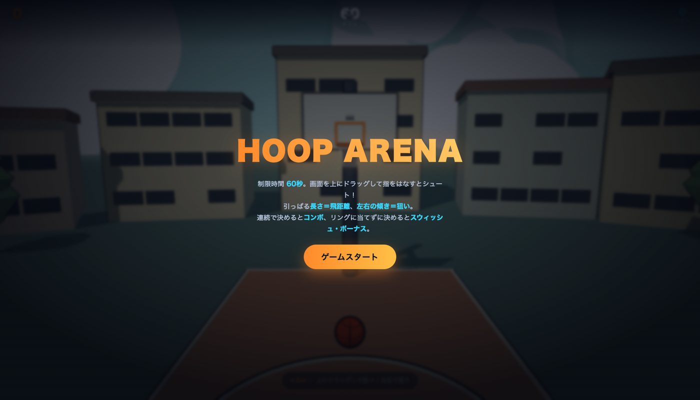 HOOP ARENA — バスケットボールの3Dミニゲーム