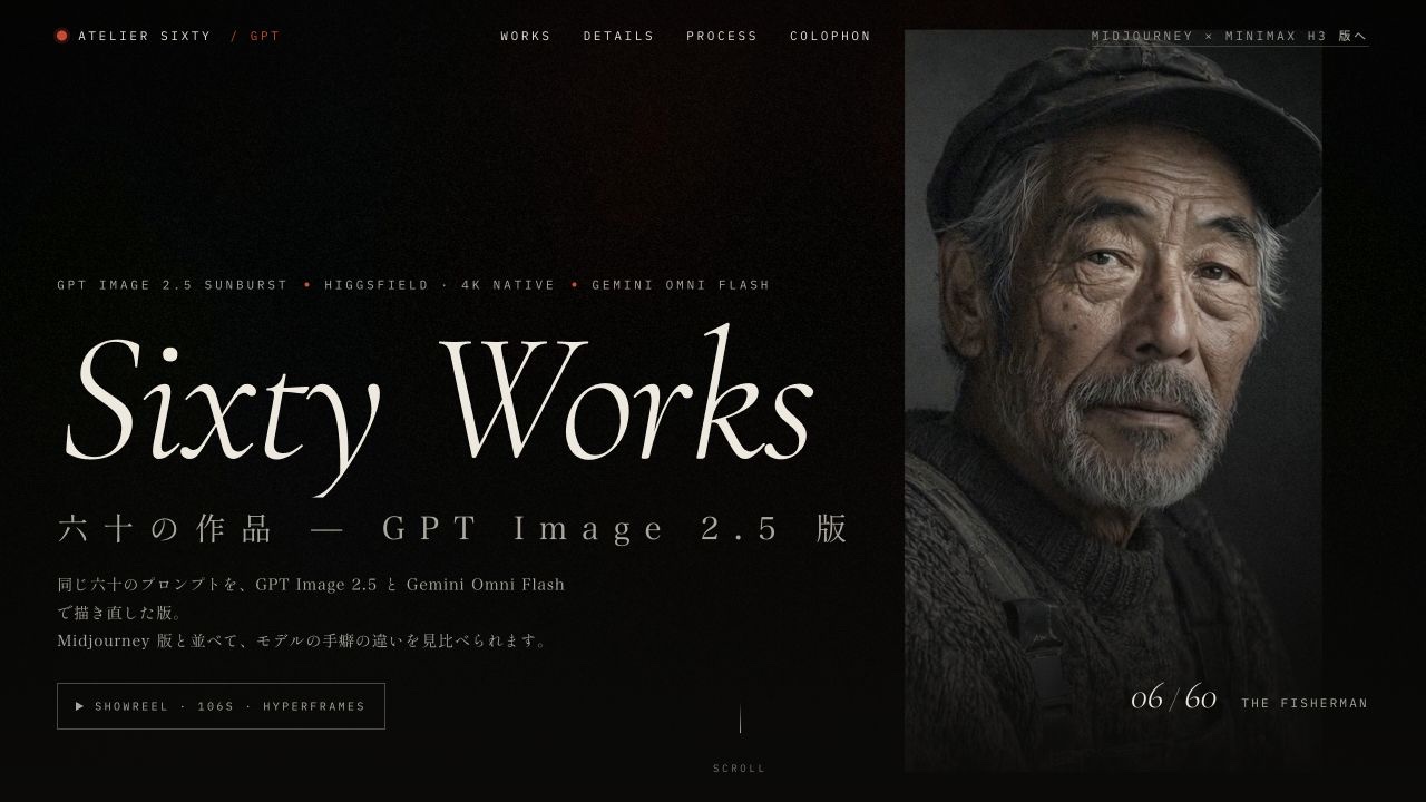 ATELIER SIXTY GPT版の公開サイトの実画面