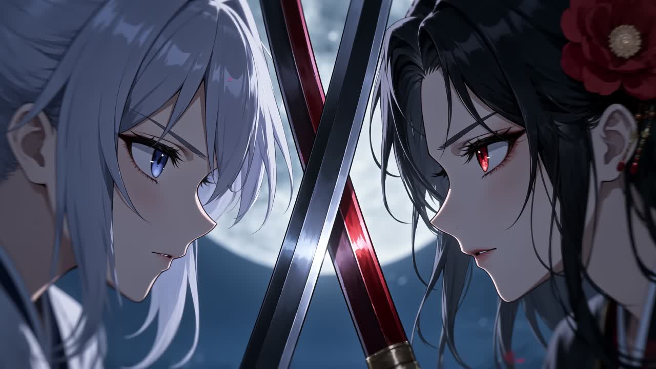 TSUKIKAGE 月下一閃 — 4K・30秒のAI生成アニメーション